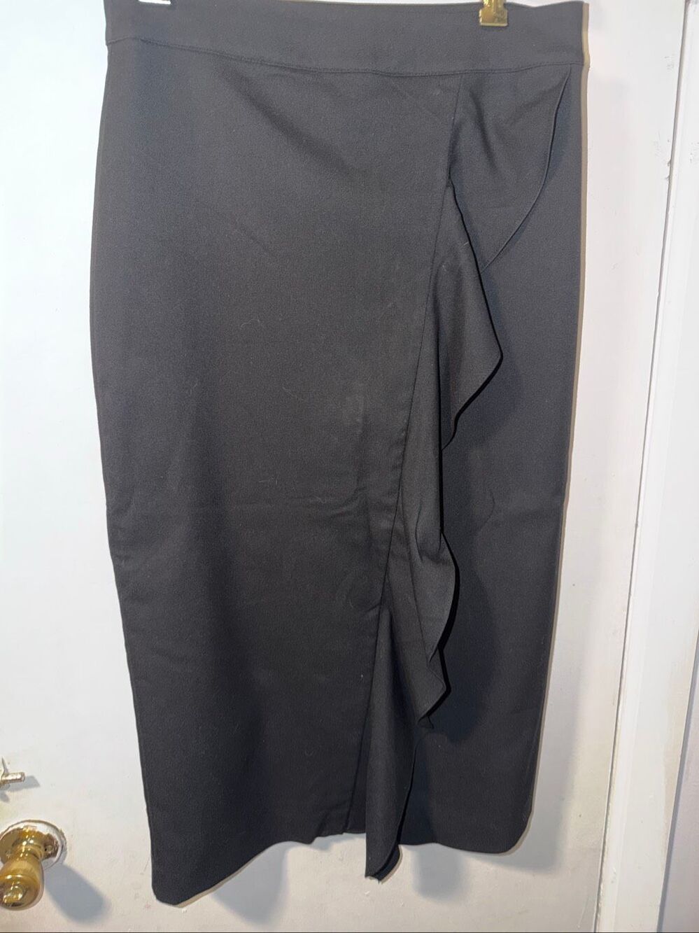 GAP Black Wrap Pencil Skirt With Ruffle-8T {NWT}